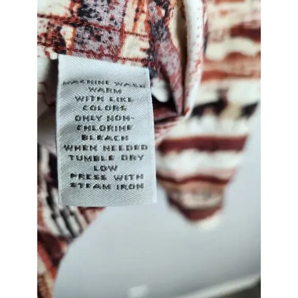 Roundtree & Yorke Mens Casual Button Down Shirt sz L cotton Elk print hunting - Picture 5 of 7